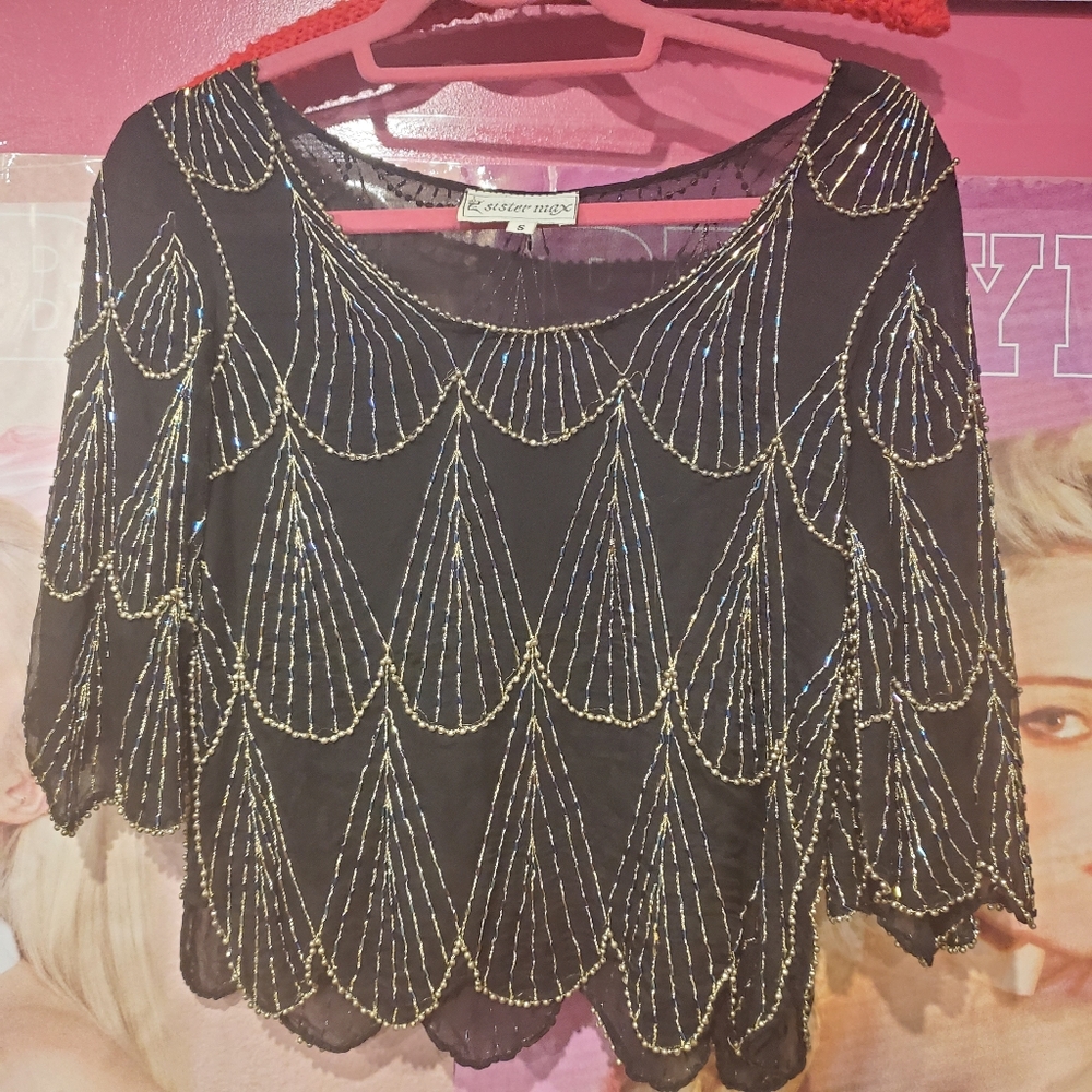 SISTER MAX Vintage Beaded Top - Picture 9 of 13